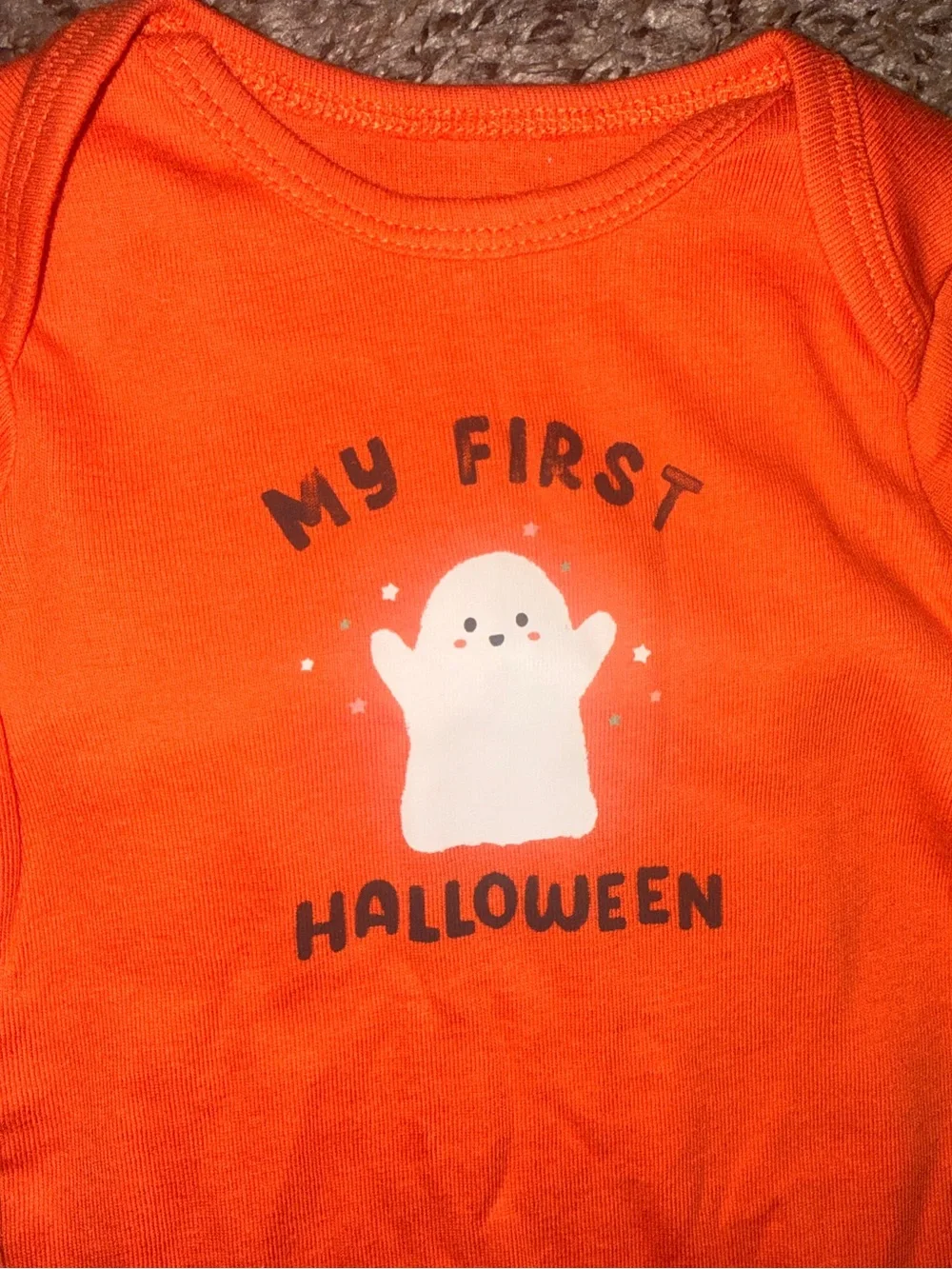 Carter's Orange 'My First Halloween' Ghost Bodysuit
